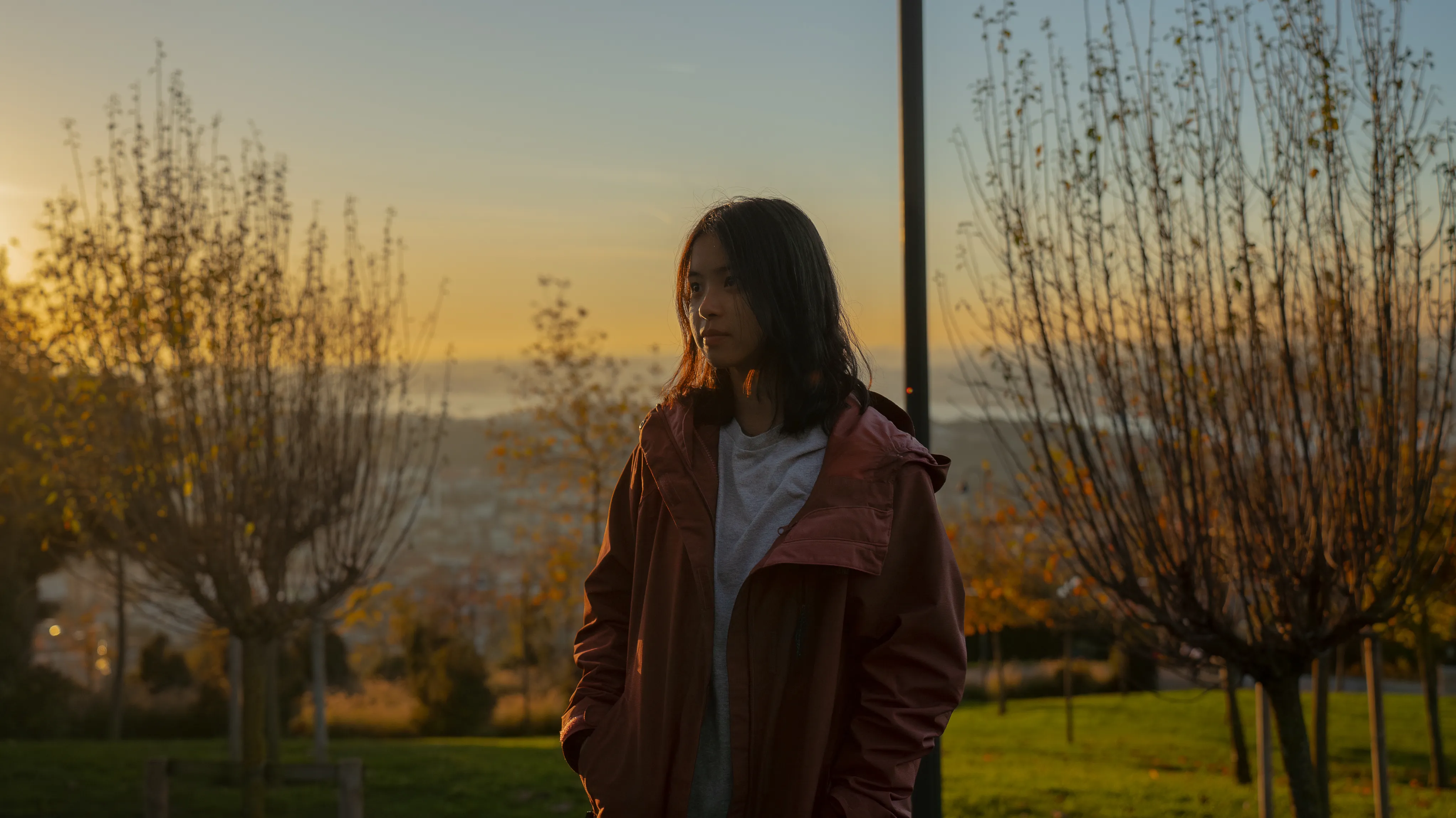Girl with sunset