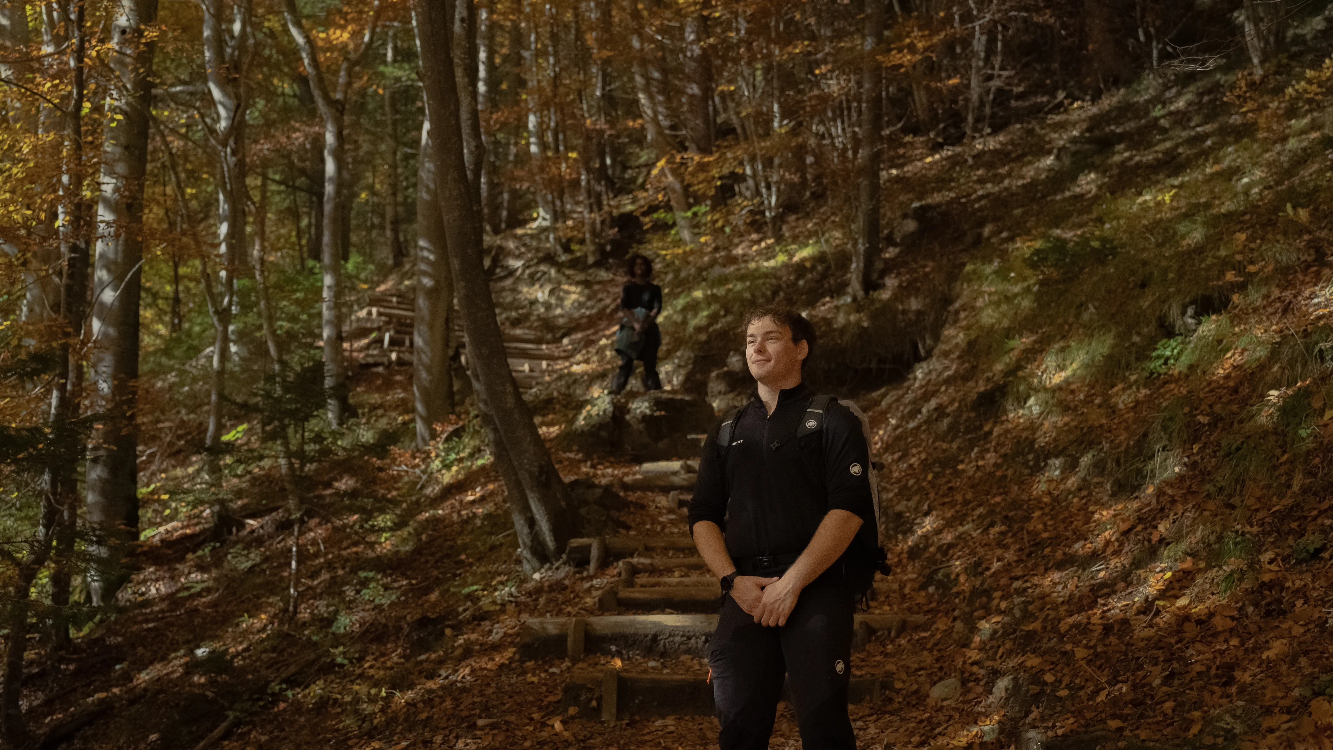 two boys in forest