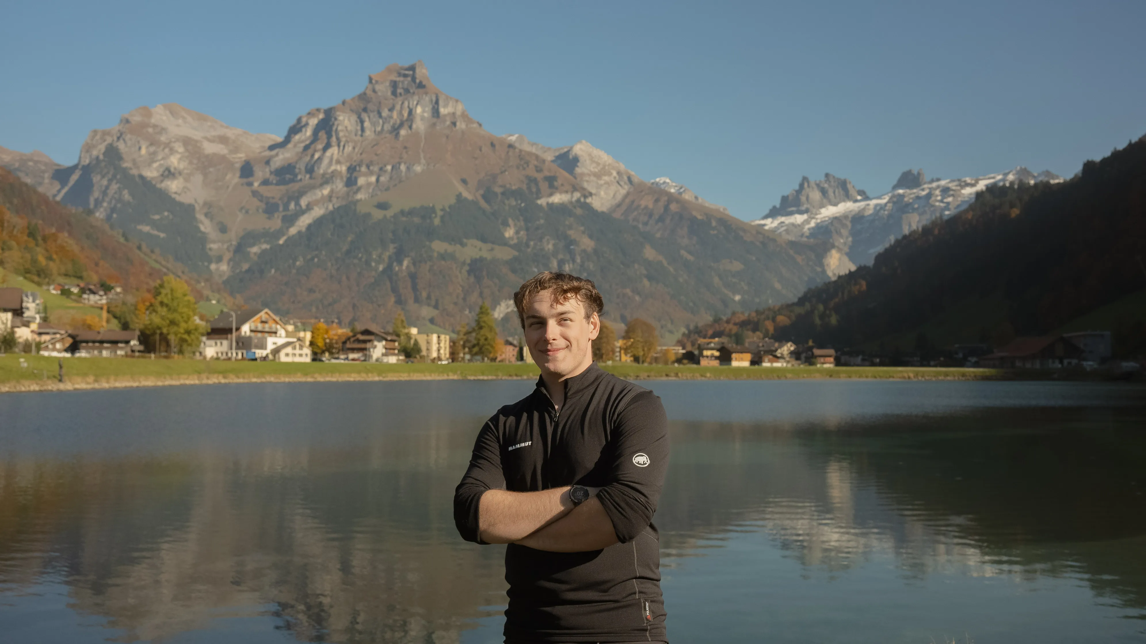 guy standing in front of pond